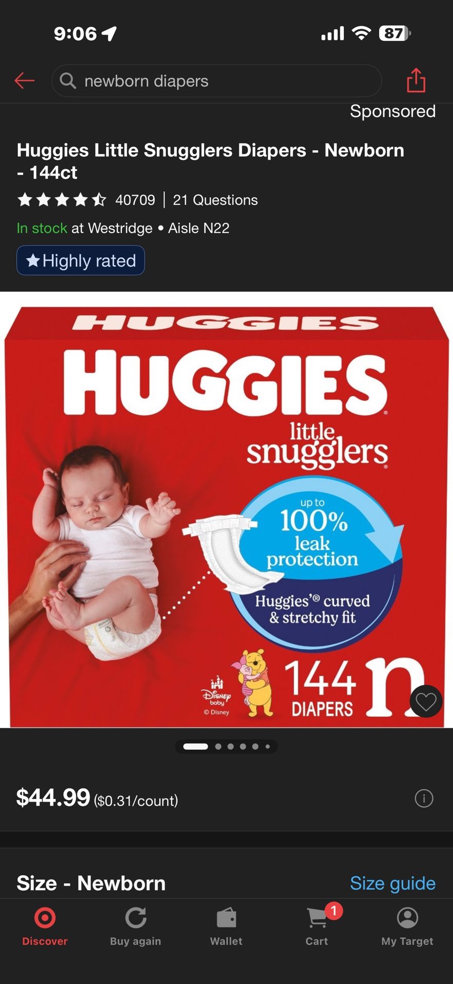 2 Boxes NB Huggies Diapers