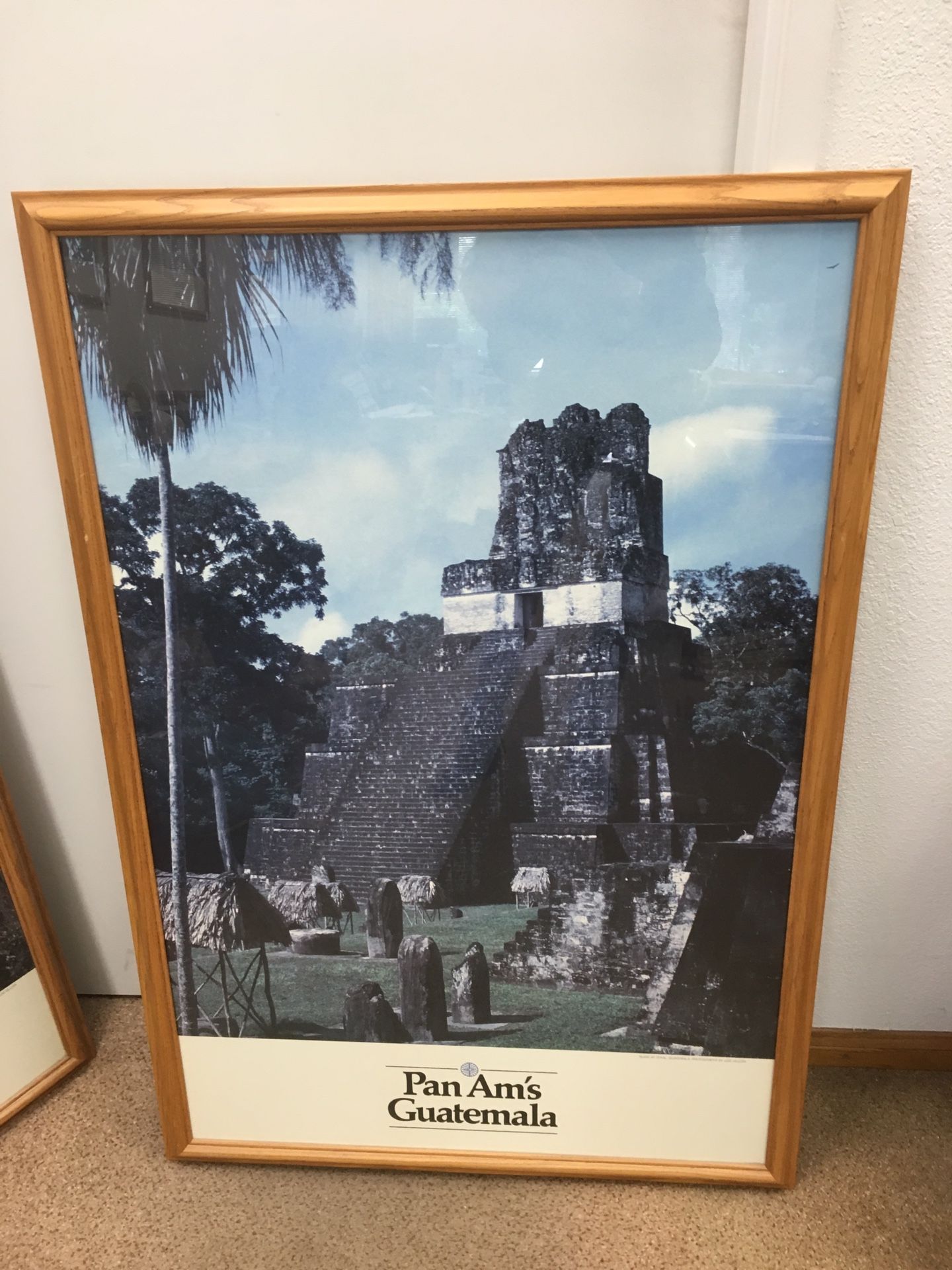 Pan Am's Guatemala Wood Framed Travel Poster Travel Decor Must Go