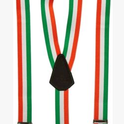 Amscan Irish Flag Striped Suspender One Size Green, Orange, White