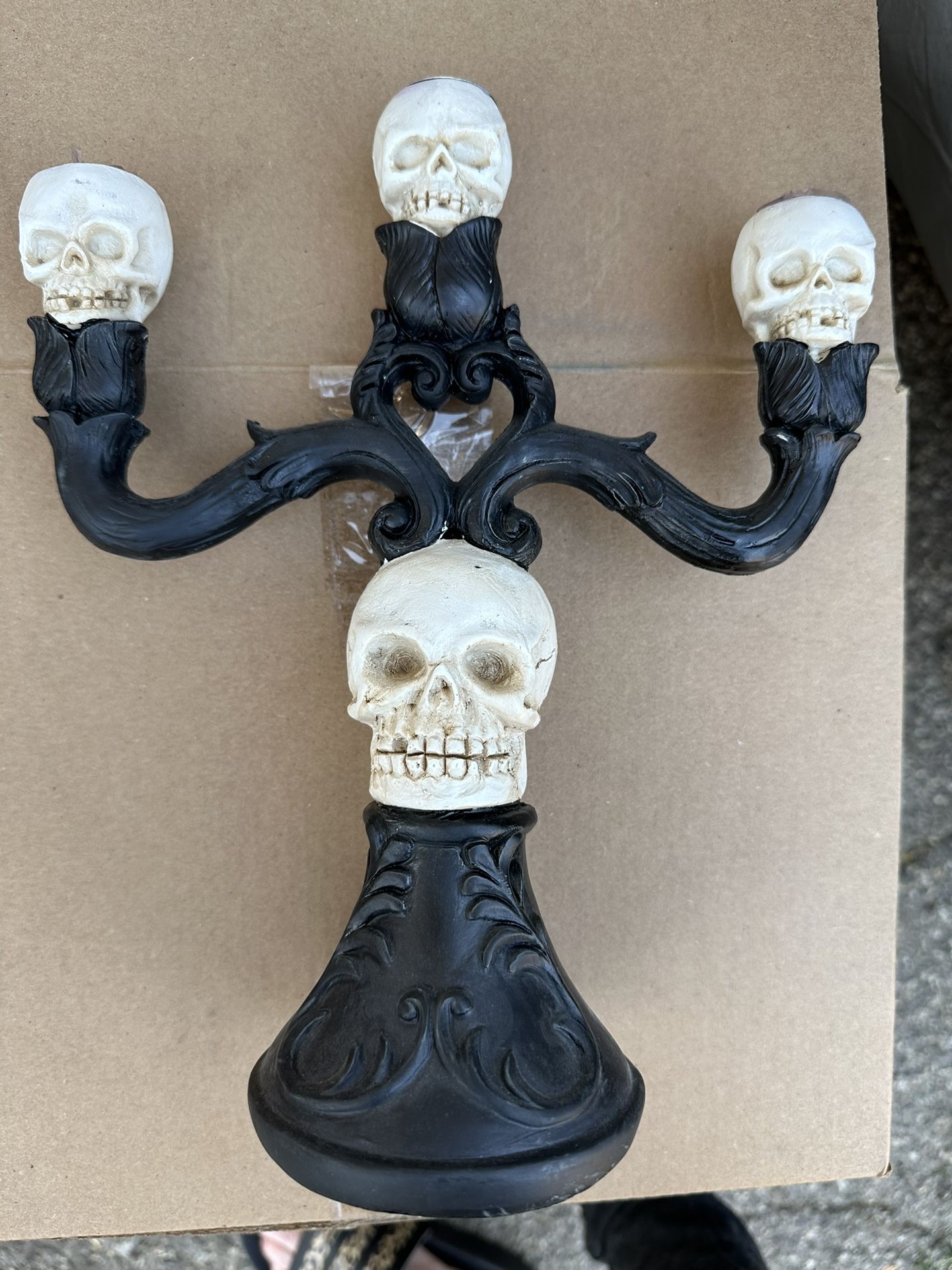 Scull Candle Holder And Scull Heads $15