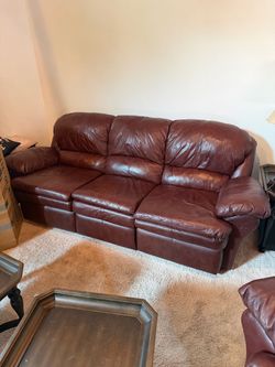 Leather reclining sofa/couch