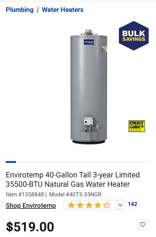 40 Gallon Gas Water Heater for Sale in San Antonio, TX - OfferUp