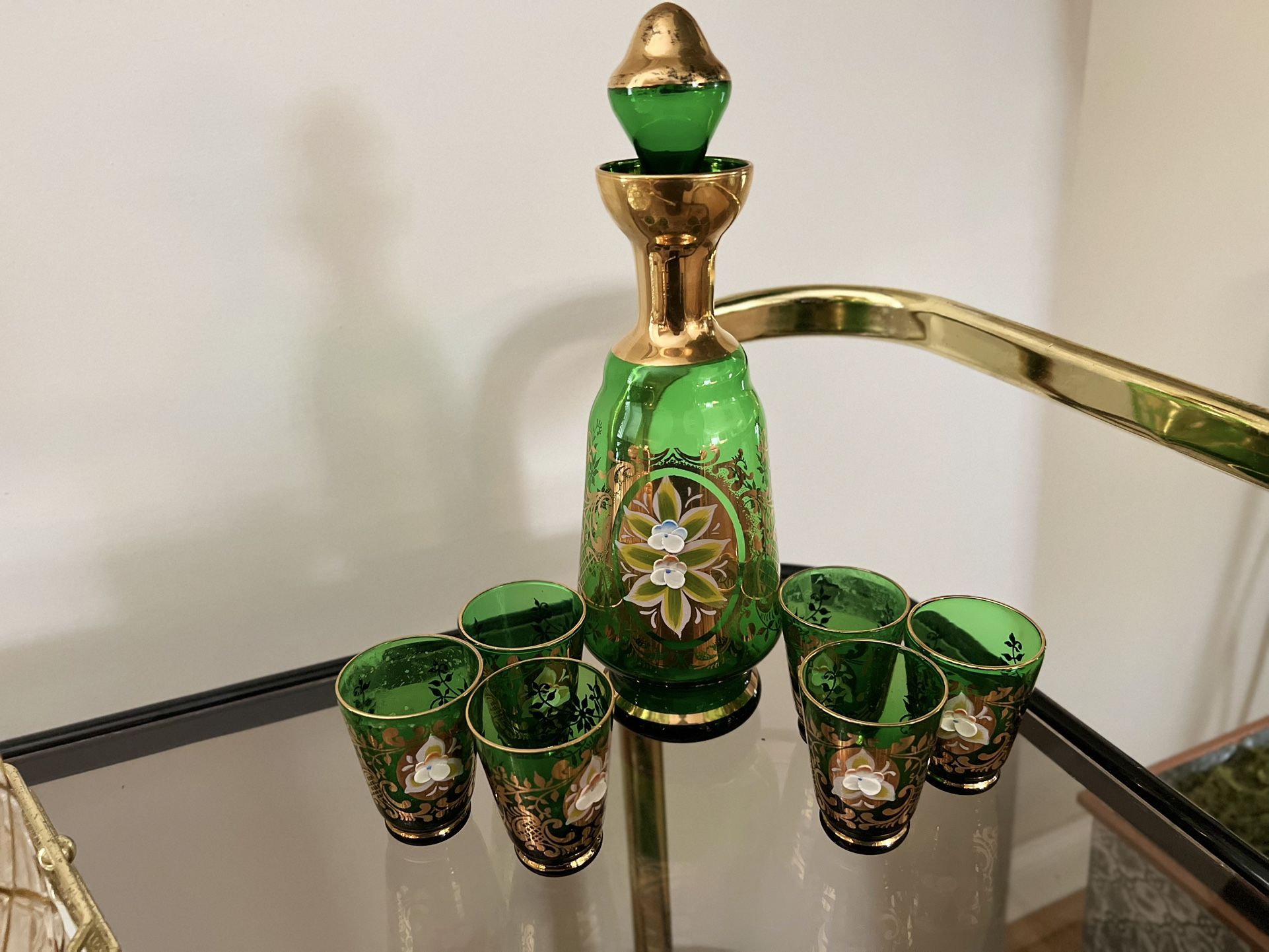 Vintage Green Glassware Set