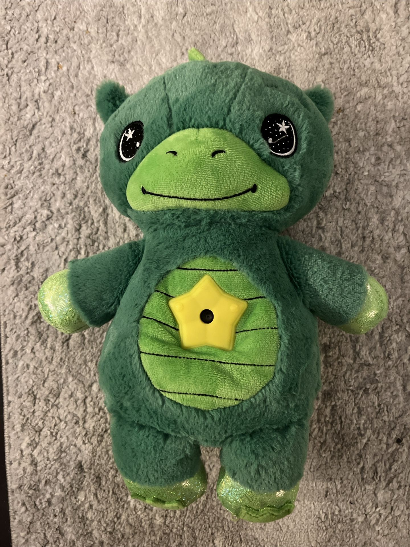 Star Belly Dream Lites Green Dragon Stuffed Plush Toy Lights Up Star Projector
