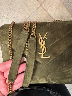 Green YSL suede bag