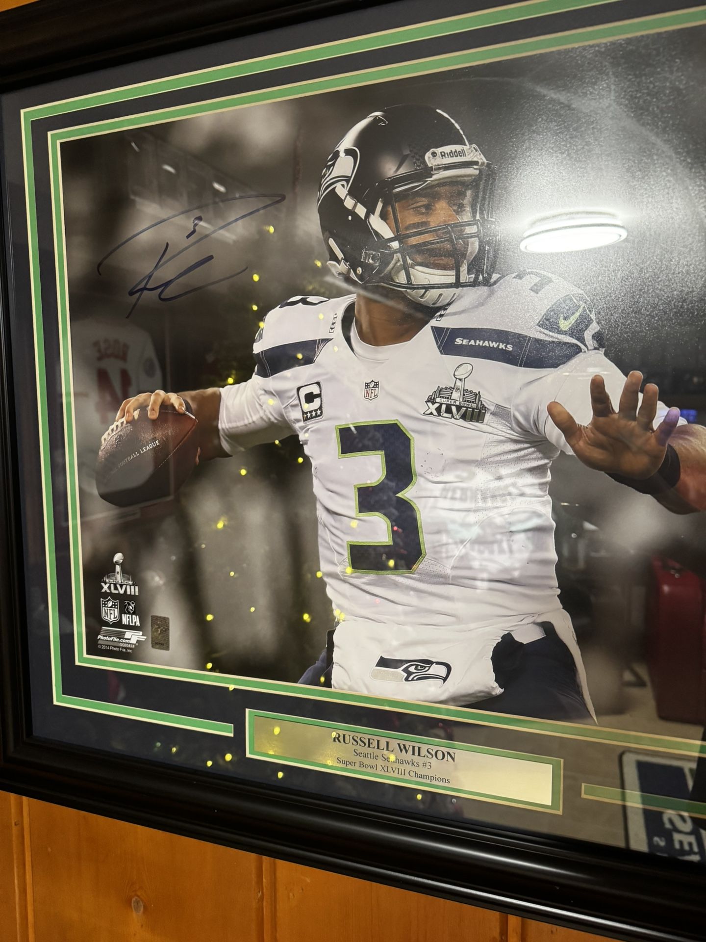 Signed Russell Wilson Framed Photo