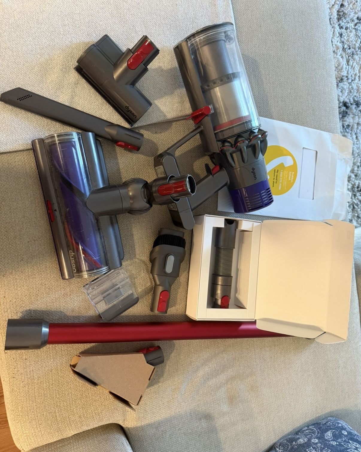 Dyson V10 Cyclone Vacuum With Attachments 