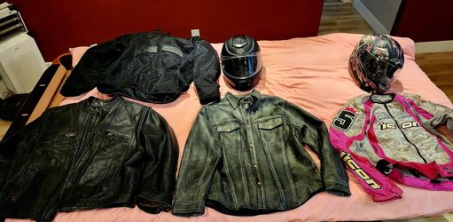 Men Women Motorcycle Jackets / Helmets Leather Mesh Harley Street Bike