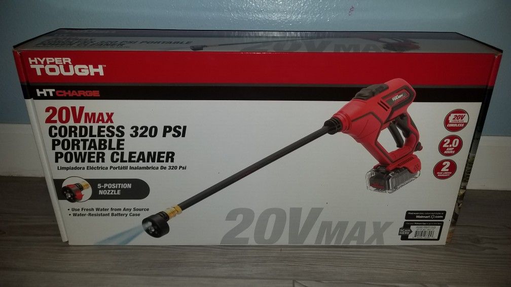 BRAND NEW Hyper Tough 20V Max Cordless 320 PSI Portable Power Cleaner