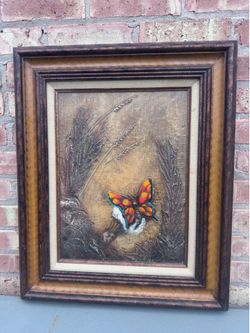Real Oil Paint On Canvas 19 3/4” x  W 23 3/4” H