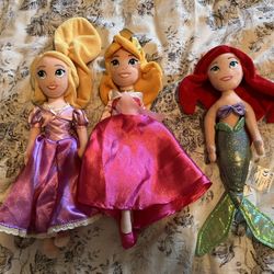 Disney Princess Dolls 12” Plushies  Price is for all 3