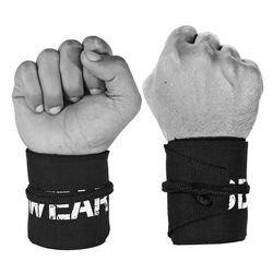 WOD Wear Wrist Wraps for Powerlifting, Strength Training, Bodybuilding, Cross Training, Olympic Weightlifting, Yoga Support - One Size Fits All (Black