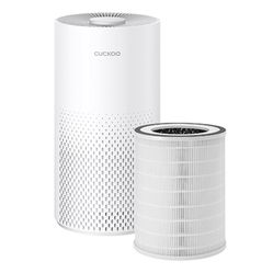 CUCKOO CAC-I0510FW Bundle, 3-Stage Air Purifier with Extra H13 True HEPA Filter, Removes Airborne Particles, For Small Rooms, White