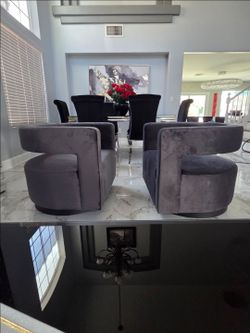 ❤️  Absolutely Gorgeous Gray Velvet Swivel Modway Arm Chairs ❤️