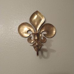 Brass  Fleur-de-lis  Candle Holders (2)