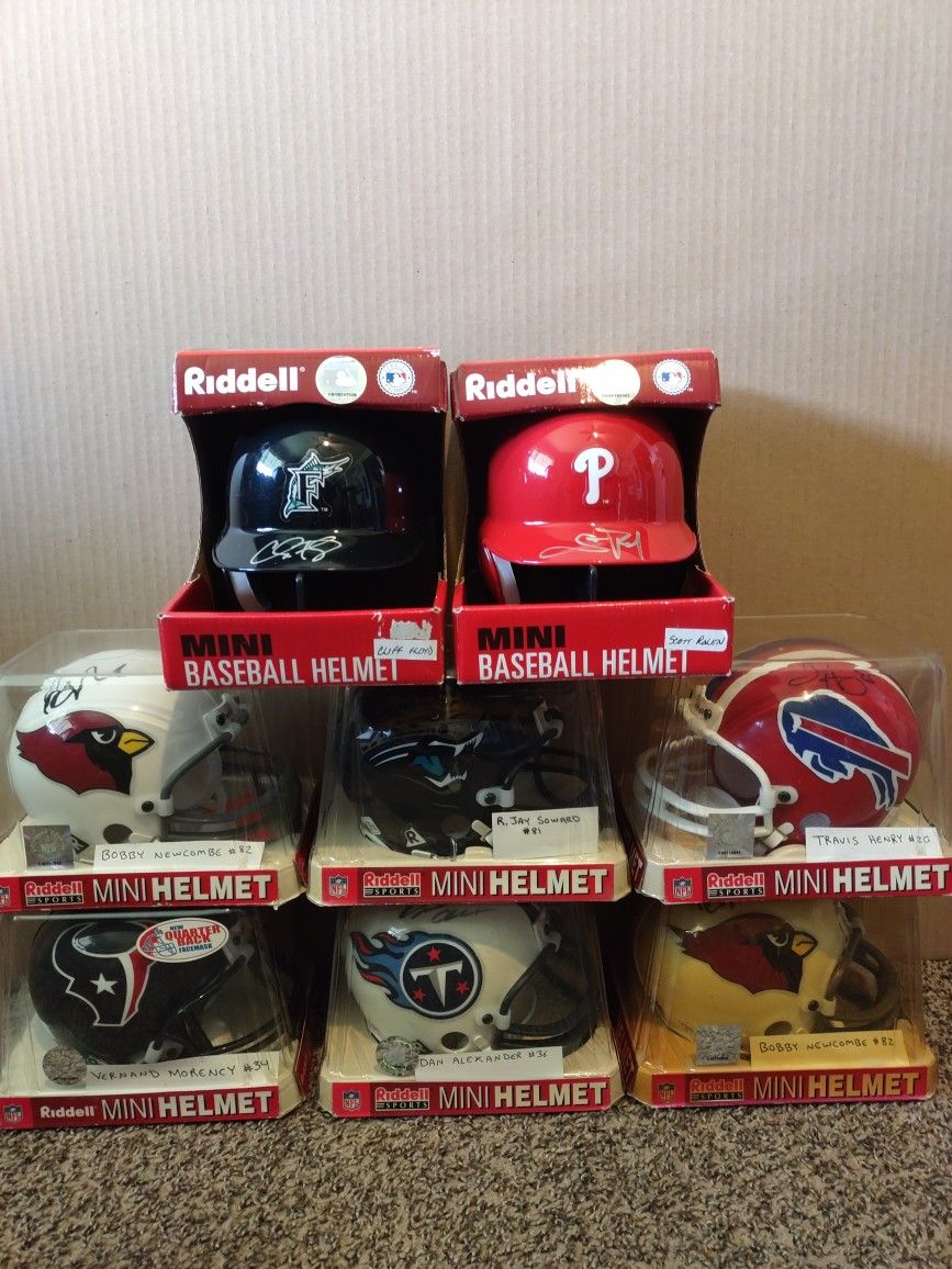 Autograph NFL And MLB Mini Helmets