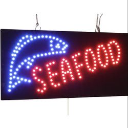 Seafood Sign, 24"x12", 60x30cm
