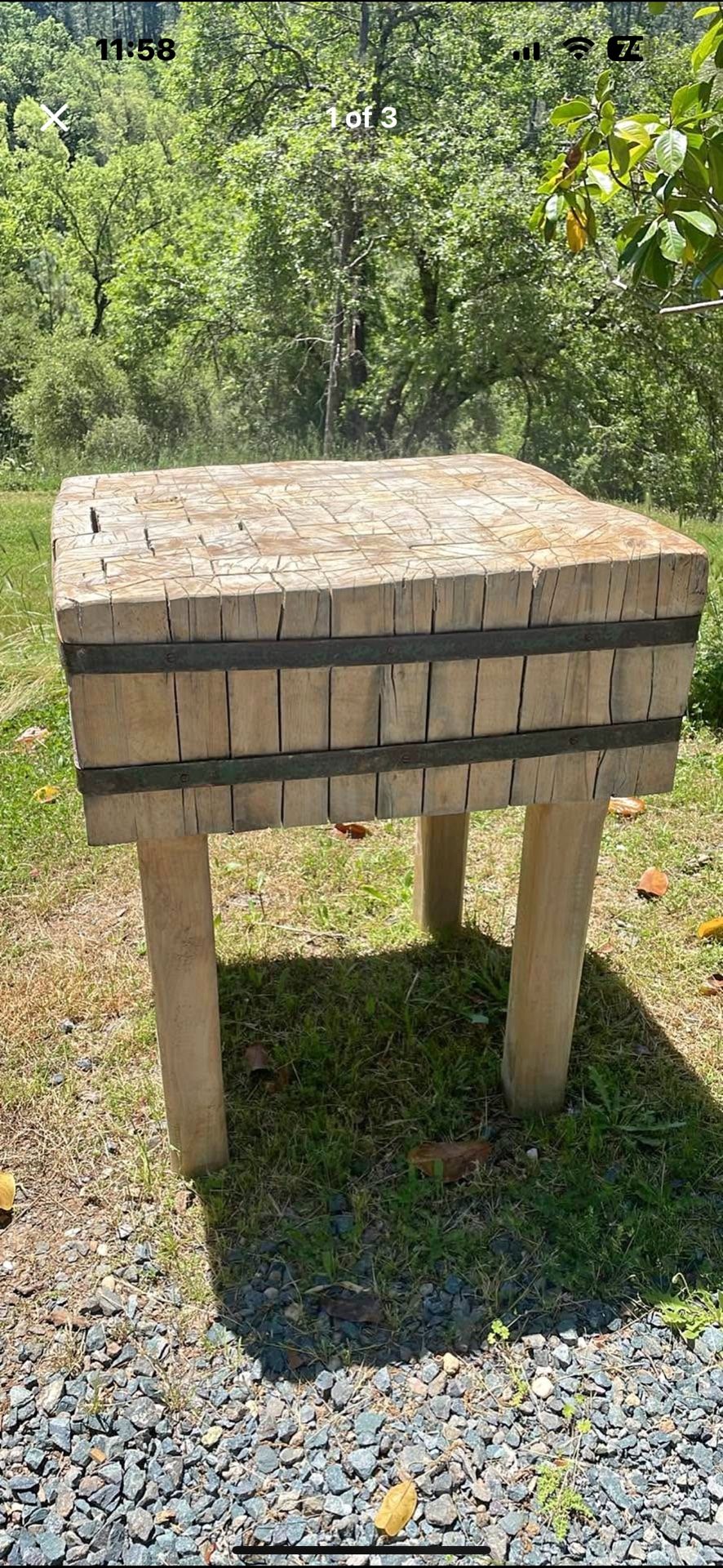 Antique Butcher Block Table