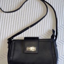 Black Faux Crossbody Shoulder Purse