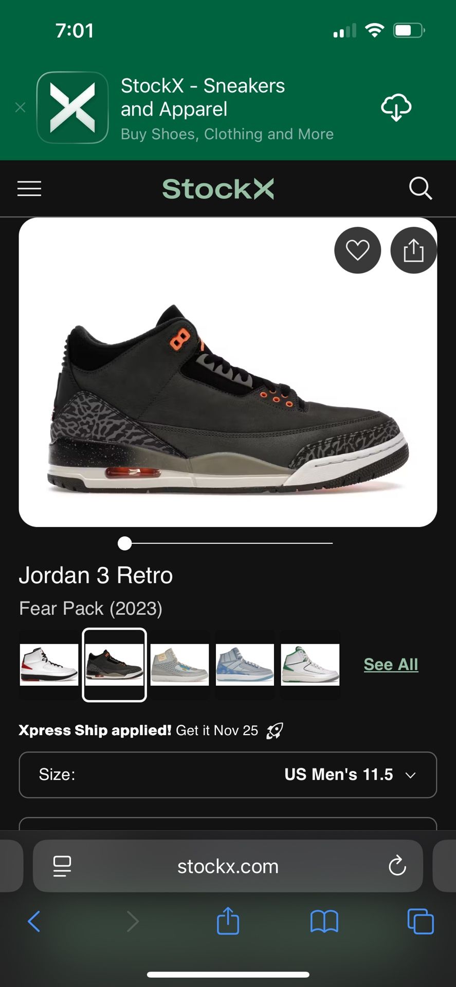 Jordan 3 Retro (Fear Pack)