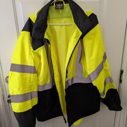 Men's XL Heavy Duty Reflective Rain Coat