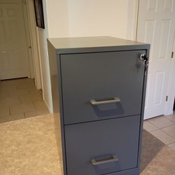 File Cabinet, Two Drawer File Cabinet WITH Key, Letter Sized File Cabinet