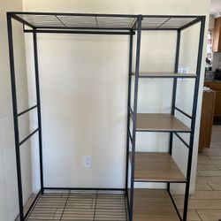 Modern  Clothing Rack with Shelving – Closet Organizer 