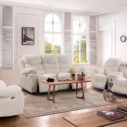 3PC LED Flint Recliner Living Room Set/ With Bluetooth Speakers 