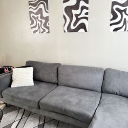 Lshaped Dark Grey Couches 