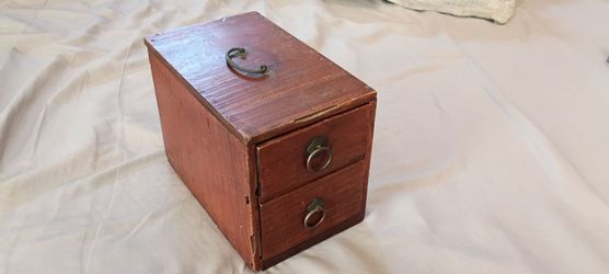 Antique small lacquered Japanese chest with two drawers – Japan