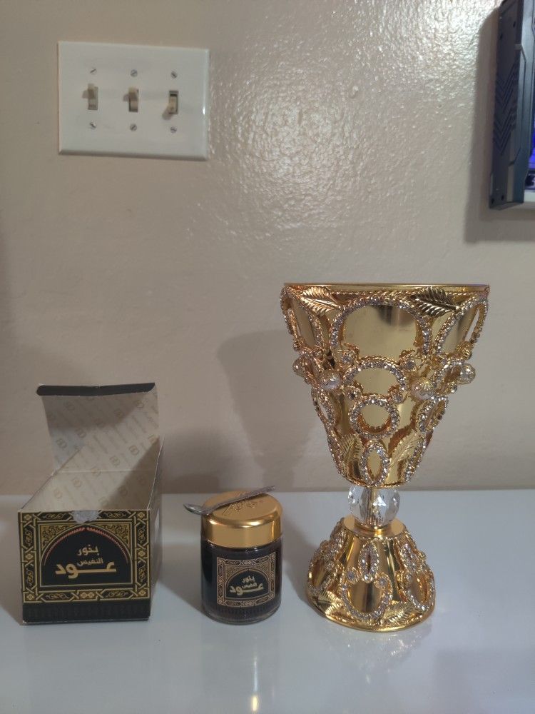 Gold Arabian Incense Burner