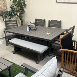 Outdoor Dining Table 6pc Set
