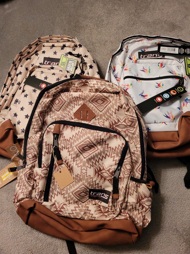 Trans by Jansport Backpacks. New. 15 EACH