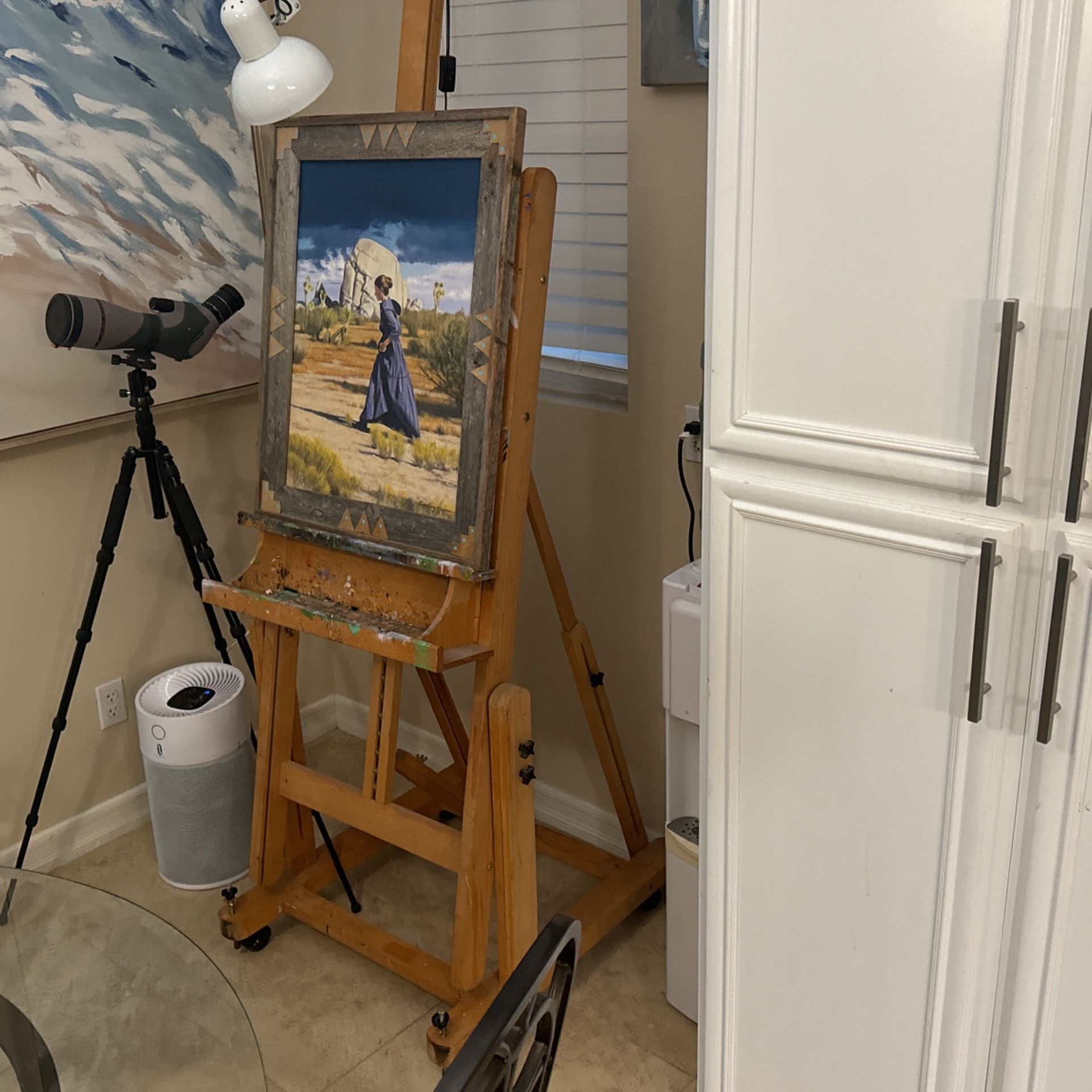 Wooden Easel Heavy-duty Studio Quality , On Wheels, Easel Only !