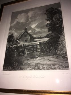 A cottage in a cornfield by John Constable mezzotint engraving