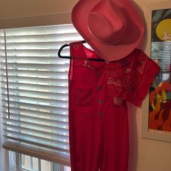  Barbie Cowgirl Costume With Pink Hat Kids