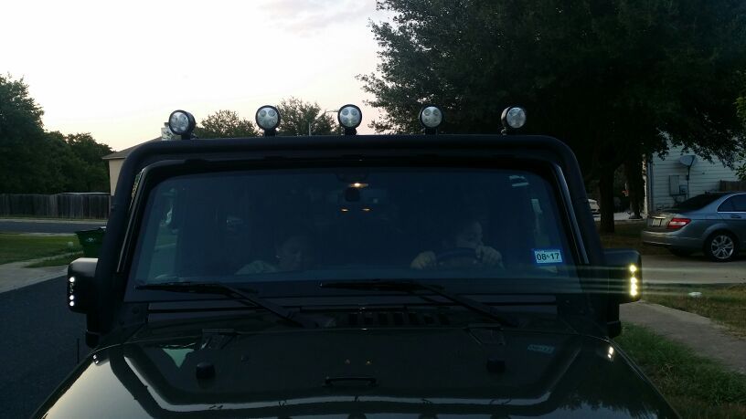Jeep wrangler windshield light mount
