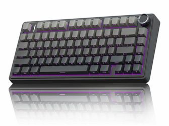 AULA F75 Pro Wireless Mechanical Keyboard,75% Hot Swappable Custom Keyboard with Knob,RGB Backlit,Pre-lubed Reaper Switches,Side Printed PBT Keycaps,2