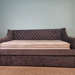 Grey Velvet Twin Daybed