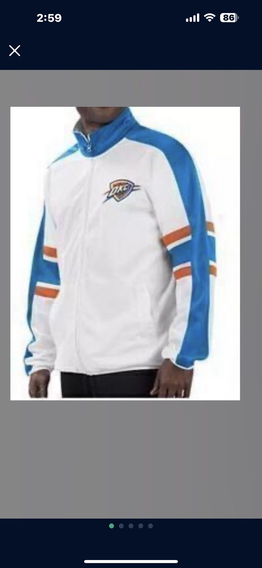 NBA MEN'S TRACK JACKET - OKLAHOMA CITY THUNDER 
