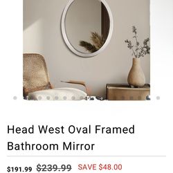 Head West Oval Framed Bathroom Mirror