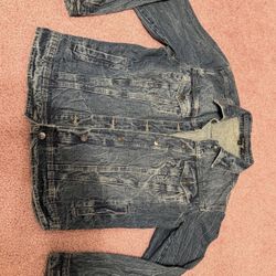 Small Fiore Vintage Denim Jean Jacket Coat Boho