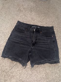 Black denim shorts