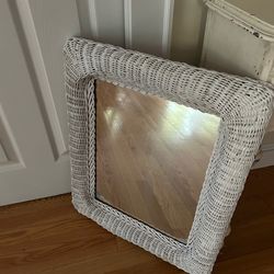 Vintage wicker mirror