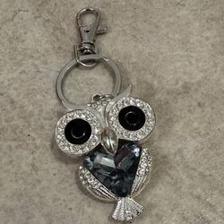 Silver Owl Key Chain Holder Purse Charm