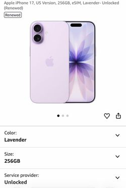 Apple IPHONE 17 lavender unlocked