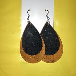 Handmade Cork Teardrop Earrings