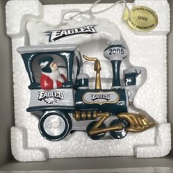 Danbury Mint Philadelphia Eagles Holiday Express Train & Bell Christmas Ornamen