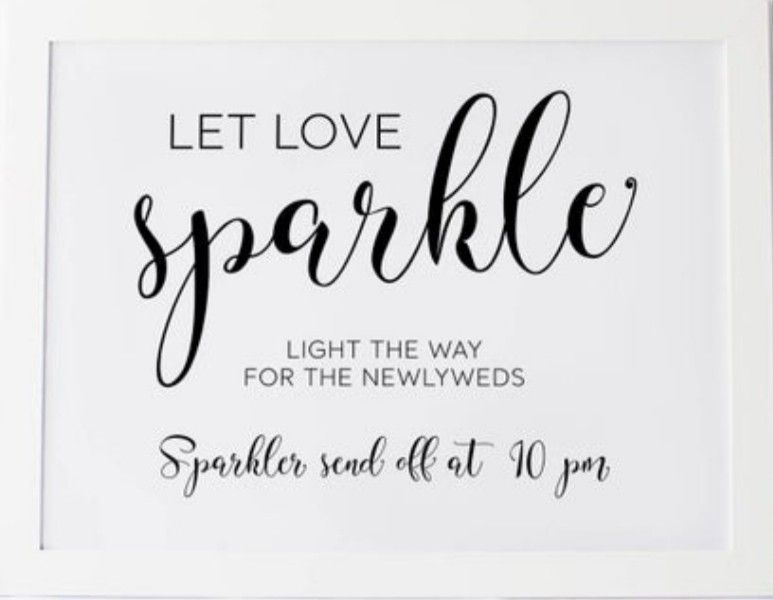 Sparkler Send off wedding sign