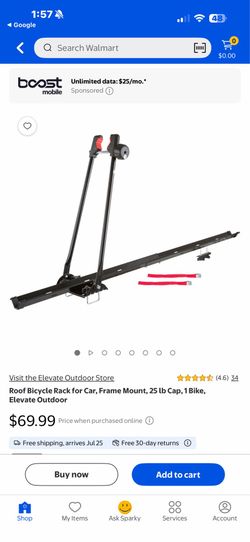 Roof rack bike carrier